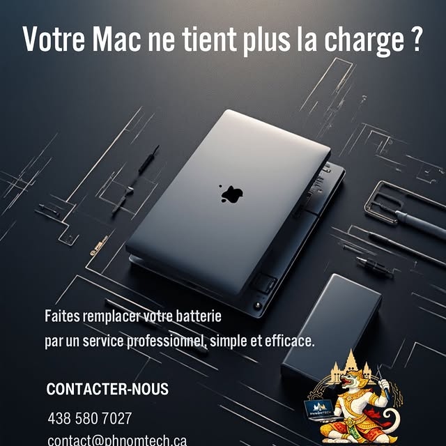 Publication Instagram PhnomTech sur le remplacement de batterie MacBook